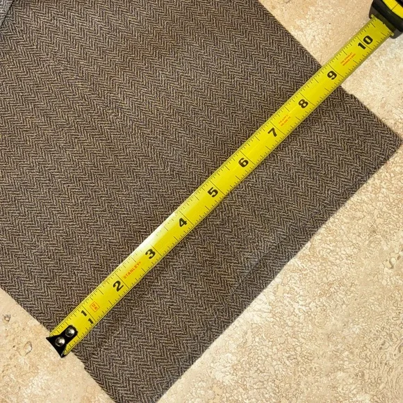 ANN TAYLOR trousers, gold/tan, herringbone tweed, pleats, pockets, cuffs. 12 EUC - Picture 13 of 17